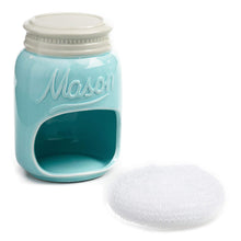 Load image into Gallery viewer, Blue Mason Jar Ceramic Sponge Holder with Sponge