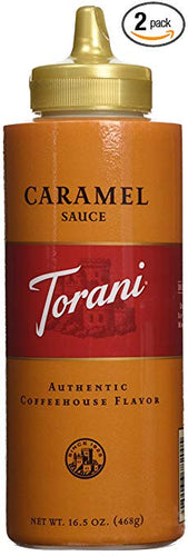 Torani Caramel Sauce, 16.5 oz Squeeze Bottle (2-Pack)